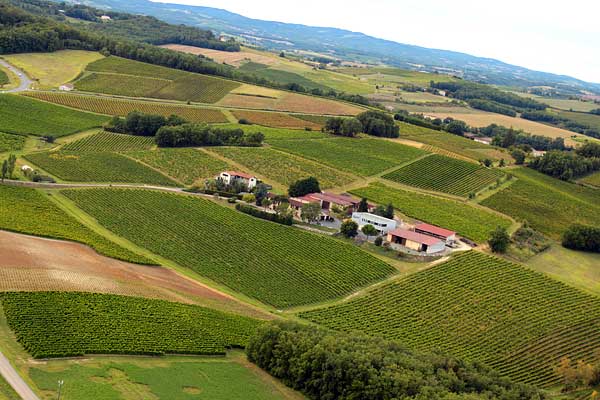 le Domaine Vayssette, vins de Gaillac, vue du ciel dans le Tarn.