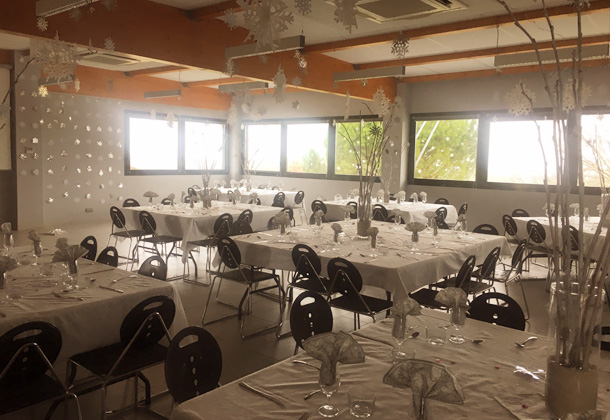 The banquet hall of Domaine Vayssette