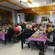 Local meal during a group visit